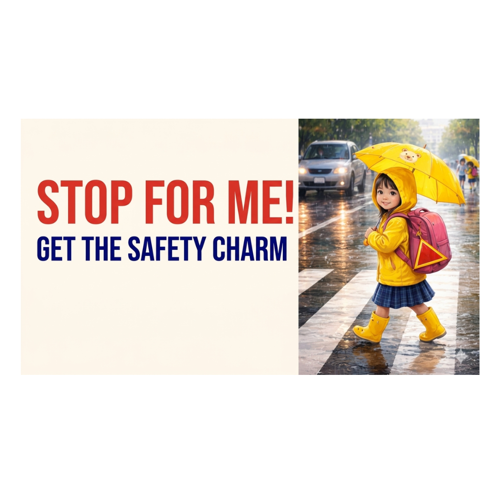 Student Safety Charm – High Visibility Triangle Backpack Safety Tool。学生安全挂件 —— 高可视度三角形背包安全工具