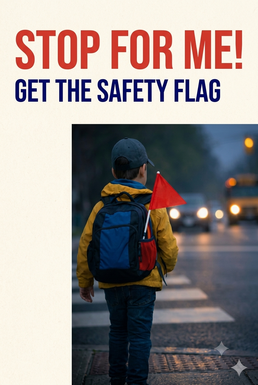 Student Safety Flag – High Visibility Backpack Flag 学生安全旗 —— 高可视度背包旗
