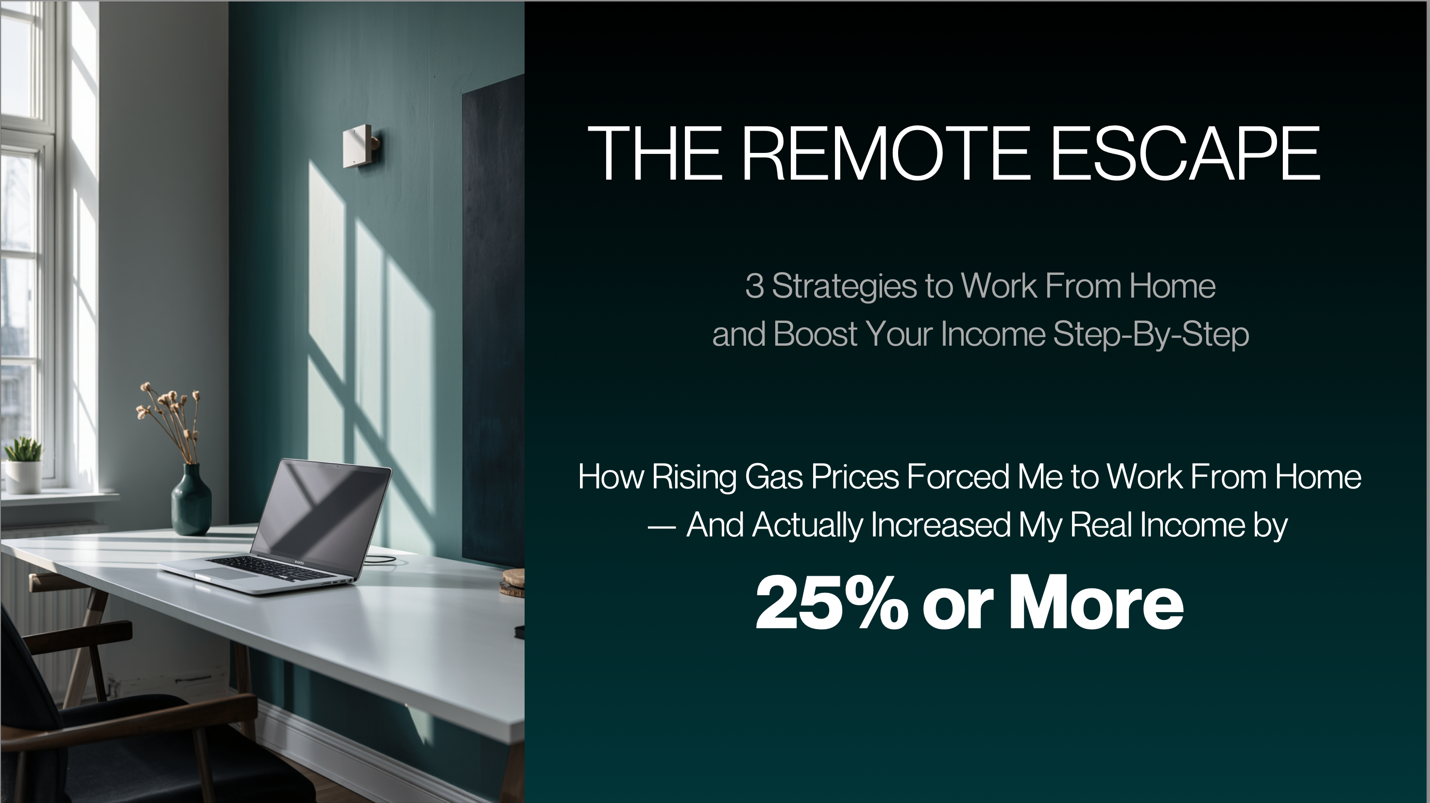 The Remote Escape - Three Strategies to Work From Home and Boost Your Income by 25%